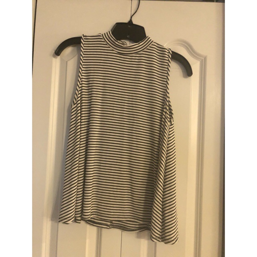 Black and White stripped tank